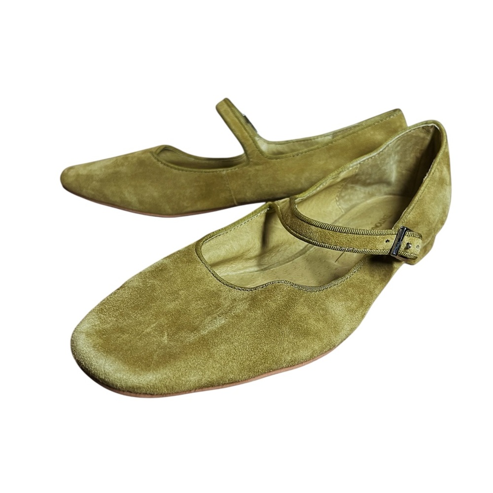 Intentionally Blank NWOB Olive Green Mustard Suede Kemp Mary Jane Shoes 8 - Picture 5 of 11